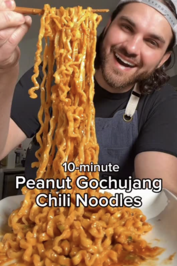 creamy gochujang chili noodles