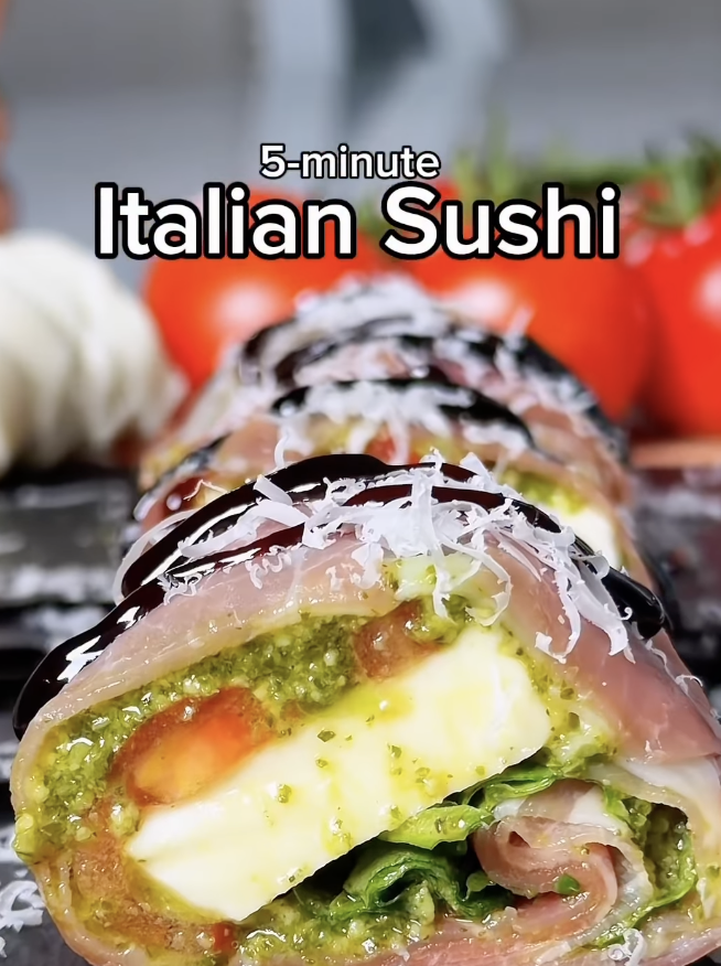 5-Minute Italian Sushi (Prosciutto Caprese Roll-Ups)